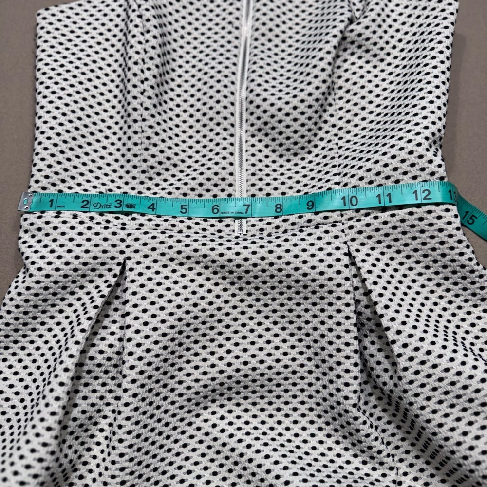 Express White Dress with Black Accents and Zipper Detail - Picture 8 of 8